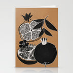 Line Art Pomegranates 5 Stationery Card Gallery Image 2
