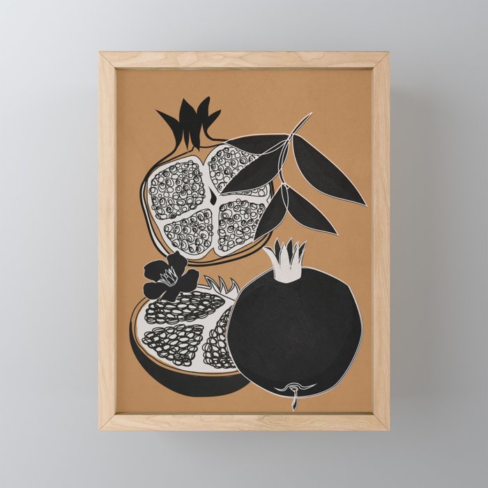 Line Art Pomegranates 5 Mini Art Print Gallery Image 1