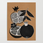 Line Art Pomegranates 5 Poster Gallery Image 4