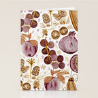 Garden Vegetables & Fresh Fruit in Ochre & Burgundy Stationery Card Gallery Image 2