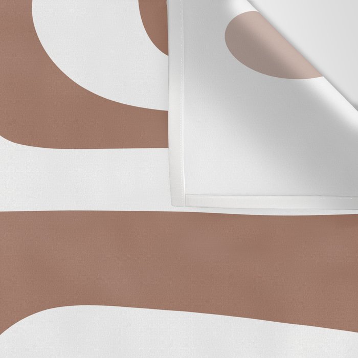 Mid Century Modern Abstract Piquet Pattern in Mocha Brown and White Wall Tapestry Gallery Image 3