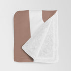 Mid Century Modern Abstract Piquet Pattern in Mocha Brown and White Throw Blanket Gallery Image 3