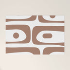 Mid Century Modern Abstract Piquet Pattern in Mocha Brown and White Welcome Mat Gallery Image 1