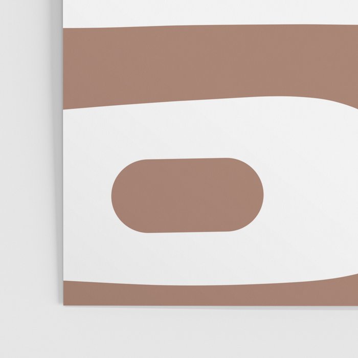 Mid Century Modern Abstract Piquet Pattern in Mocha Brown and White Poster Gallery Image 3