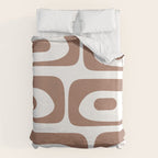 Mid Century Modern Abstract Piquet Pattern in Mocha Brown and White Duvet Cover Gallery Image 6