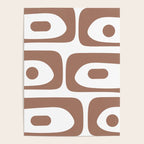 Mid Century Modern Abstract Piquet Pattern in Mocha Brown and White Poster Gallery Image 4