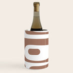 Mid Century Modern Abstract Piquet Pattern in Mocha Brown and White Wine Chiller Gallery Image 3