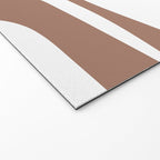 Mid Century Modern Abstract Piquet Pattern in Mocha Brown and White Welcome Mat Gallery Image 2