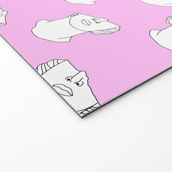 Vaporwave greek statue doodle pattern Welcome Mat Gallery Image 2