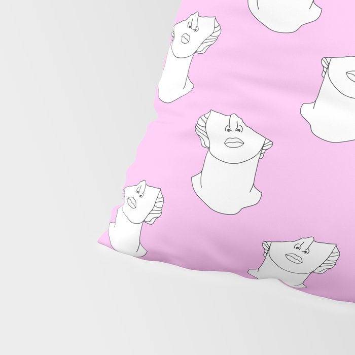 Vaporwave greek statue doodle pattern Pillow Sham Gallery Image 4