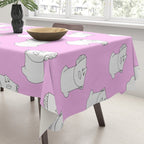 Vaporwave greek statue doodle pattern Tablecloth Gallery Image 3