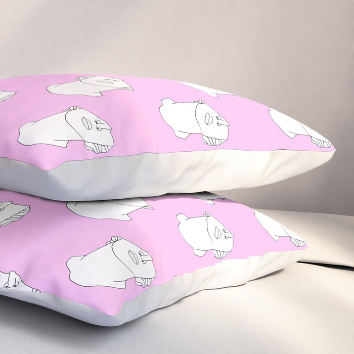 Vaporwave greek statue doodle pattern Pillow Sham Gallery Image 3