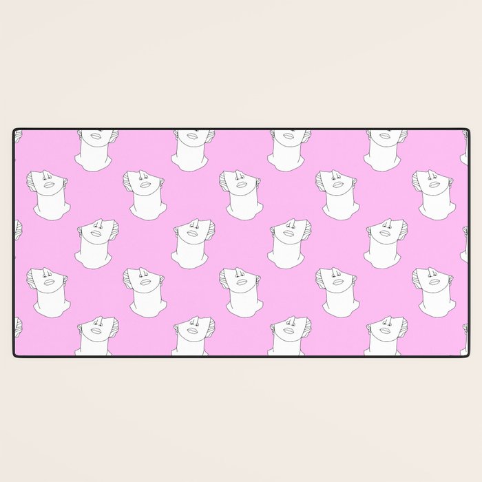 Vaporwave greek statue doodle pattern Desk Mat Gallery Image 3