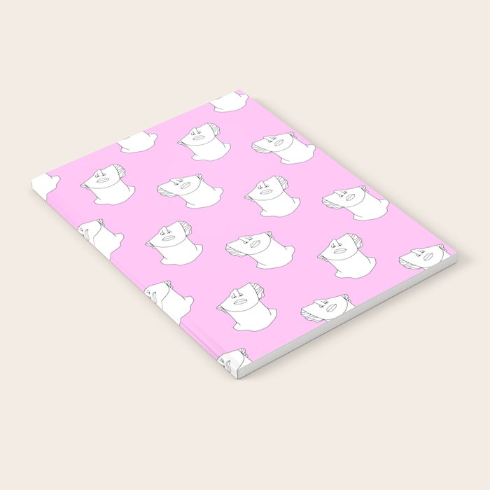 Vaporwave greek statue doodle pattern Notebook Gallery Image 2