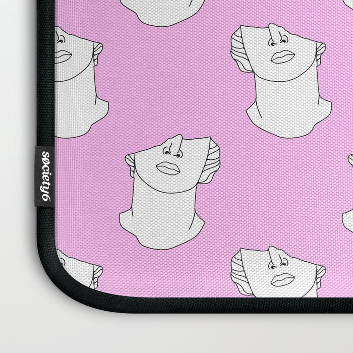 Vaporwave greek statue doodle pattern Laptop Sleeve Gallery Image 3