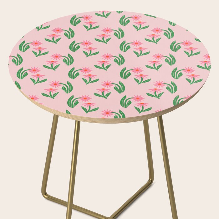 Pink Daisy Pattern - Pink Side Table Gallery Image 2