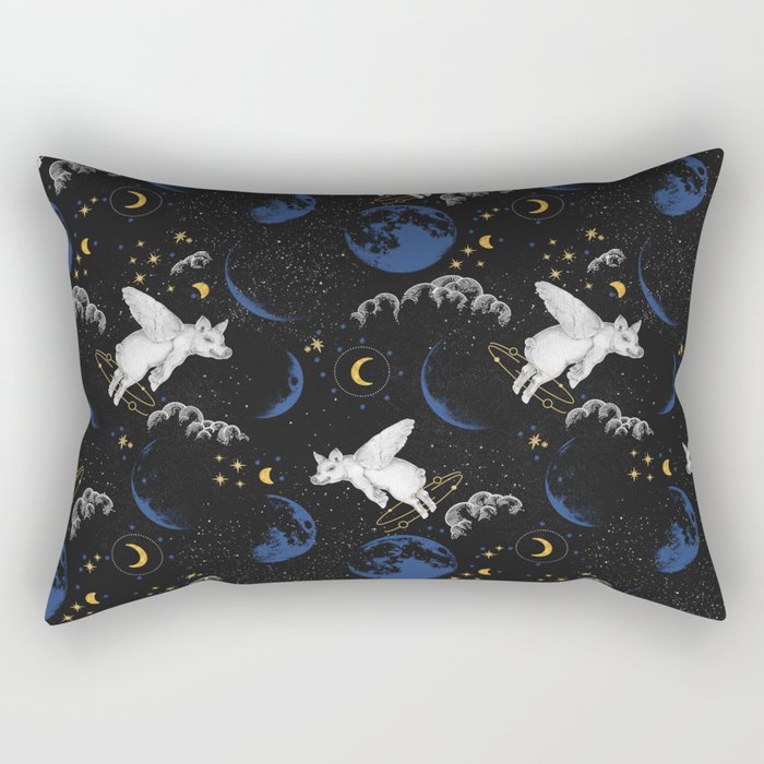 Celestial Pigs of the Night Sky A Rectangular Pillow Gallery Image 2