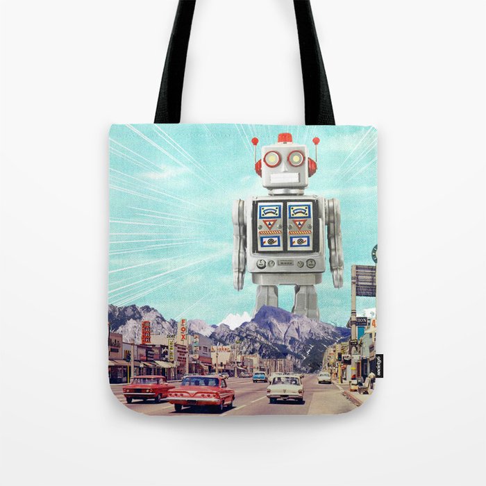 Robot in Town Tote Bag Gallery Image 1