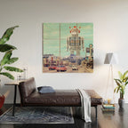 Robot in Town Wood Wall Art Gallery Image 2