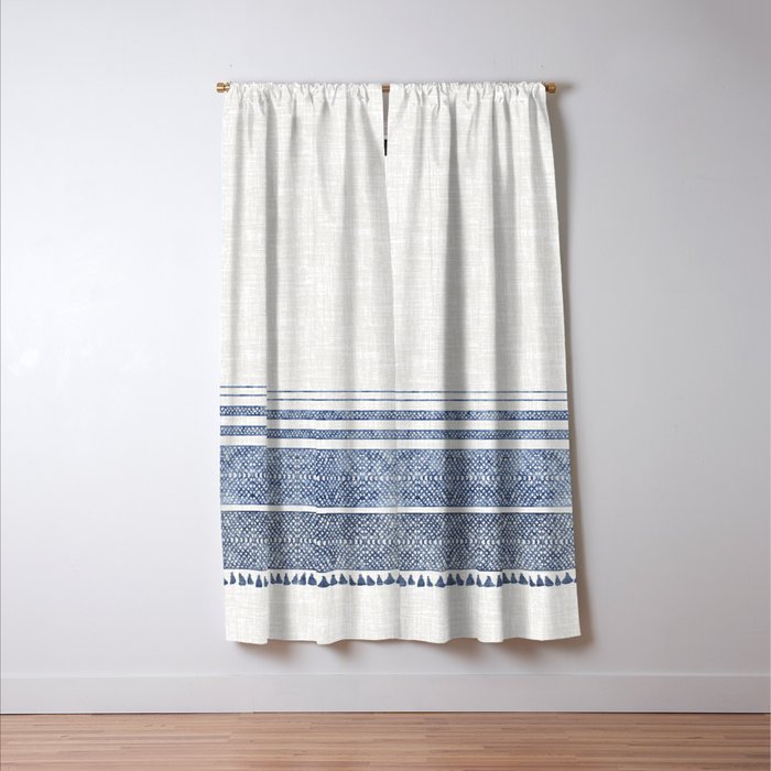 FRENCH LINEN CHAMBRAY TASSEL Window Curtain Gallery Image 3
