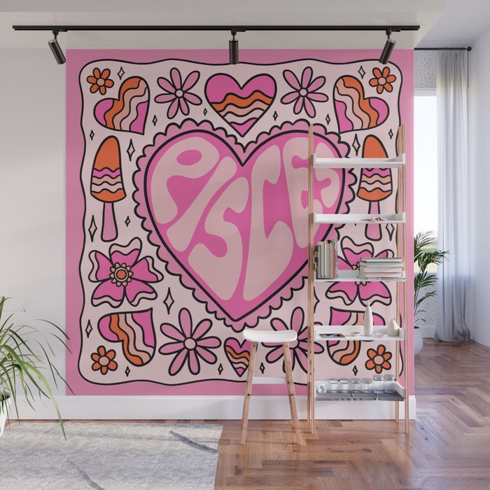 Pisces Heart Wall Mural Gallery Image 1