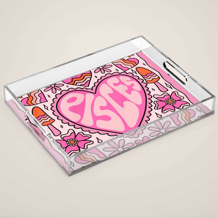 Pisces Heart Acrylic Tray Gallery Image 1