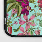 Tropical Bloom Serenade Exotic Floral Pattern Vintage Botanical Vibes Turquoise Laptop Sleeve Gallery Image 3