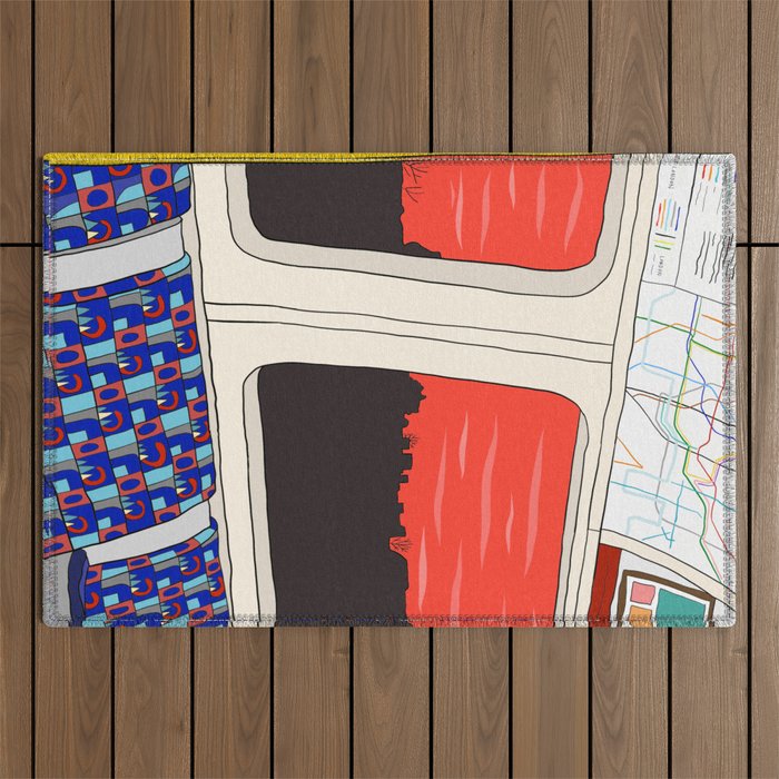 View from London Train Line Outdoor Rug Gallery Image 1