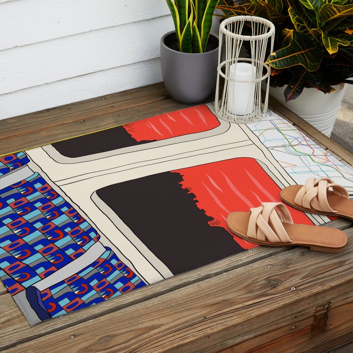 View from London Train Line Outdoor Rug Gallery Image 2