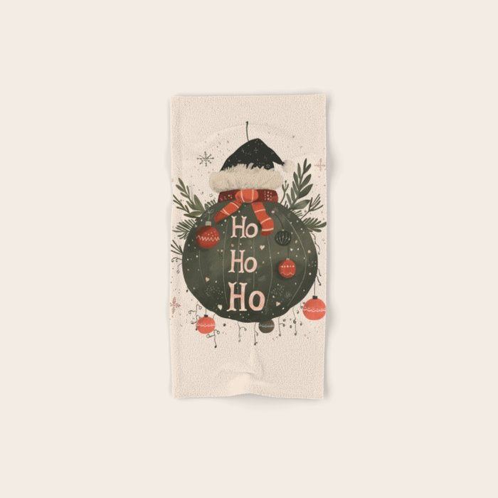 Festive Ho Ho Ho Bauble Bath Towel Gallery Image 1