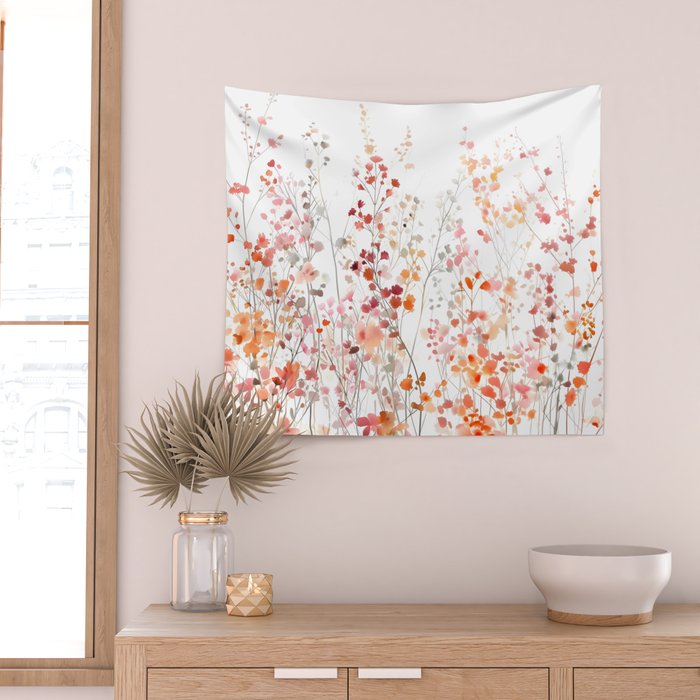 Natureâs Floral Meadowscape Wall Tapestry Gallery Image 2
