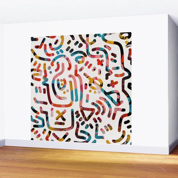 Graffiti Art Life in the Jungle with Symbols of Energy Wall Mural Gallery Image 2