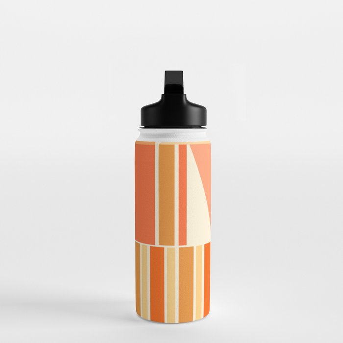 Mid Century Modern Modtastic Orange Peach Geometric Abstract Pattern Water Bottle Gallery Image 3