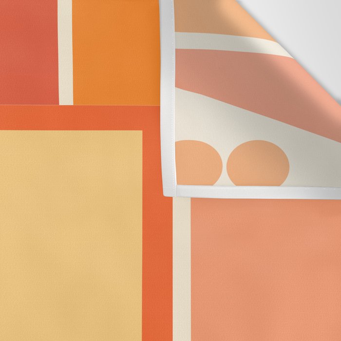 Mid Century Modern Modtastic Orange Peach Geometric Abstract Pattern Wall Tapestry Gallery Image 3