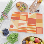 Mid Century Modern Modtastic Orange Peach Geometric Abstract Pattern Cutting Board Gallery Image 2