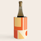 Mid Century Modern Modtastic Orange Peach Geometric Abstract Pattern Wine Chiller Gallery Image 3