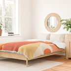 Mid Century Modern Modtastic Orange Peach Geometric Abstract Pattern Duvet Cover Gallery Image 2