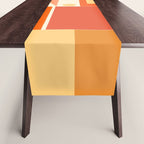Mid Century Modern Modtastic Orange Peach Geometric Abstract Pattern Table Runner Gallery Image 1