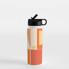 Mid Century Modern Modtastic Orange Peach Geometric Abstract Pattern Water Bottle Gallery Image 1