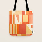 Mid Century Modern Modtastic Orange Peach Geometric Abstract Pattern Tote Bag Gallery Image 1