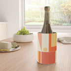 Mid Century Modern Modtastic Orange Peach Geometric Abstract Pattern Wine Chiller Gallery Image 4