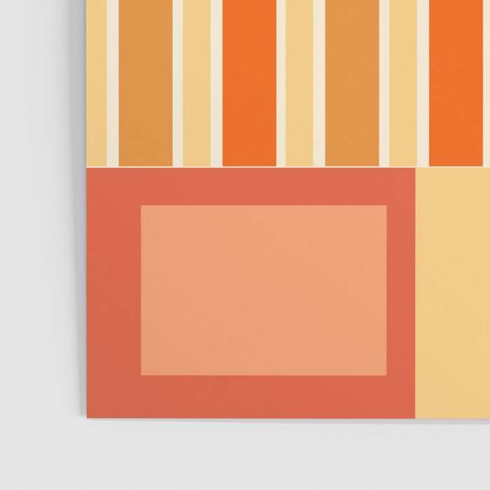 Mid Century Modern Modtastic Orange Peach Geometric Abstract Pattern Poster Gallery Image 3