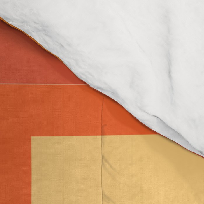 Mid Century Modern Modtastic Orange Peach Geometric Abstract Pattern Comforter Gallery Image 4