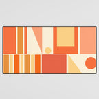 Mid Century Modern Modtastic Orange Peach Geometric Abstract Pattern Desk Mat Gallery Image 3