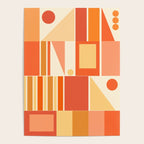 Mid Century Modern Modtastic Orange Peach Geometric Abstract Pattern Poster Gallery Image 4