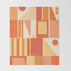 Mid Century Modern Modtastic Orange Peach Geometric Abstract Pattern Throw Blanket Gallery Image 2