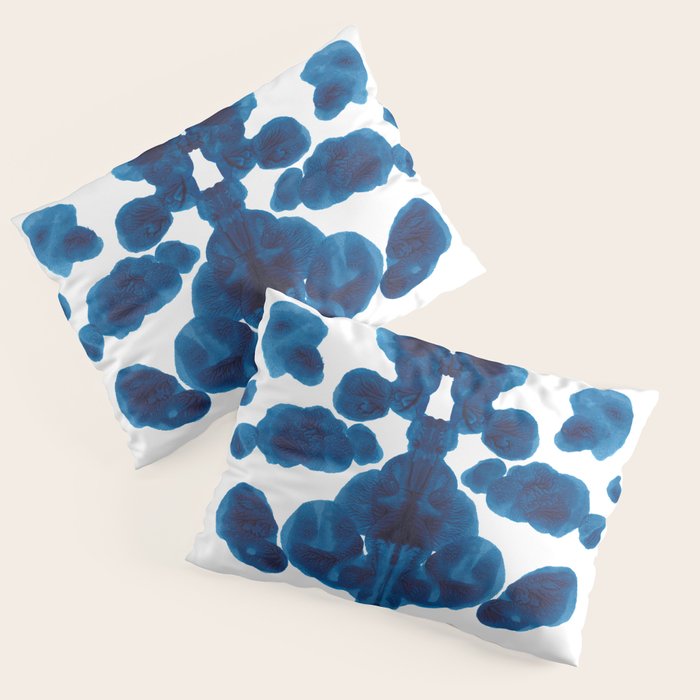 Inkblot Bunny Blue Inkblot Rorschach Test Pillow Sham Gallery Image 1
