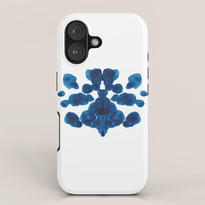Inkblot Bunny Blue Inkblot Rorschach Test iPhone Case Gallery Image 1