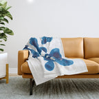 Inkblot Bunny Blue Inkblot Rorschach Test Throw Blanket Gallery Image 1