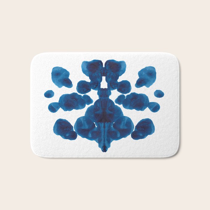 Inkblot Bunny Blue Inkblot Rorschach Test Bath Mat Gallery Image 1